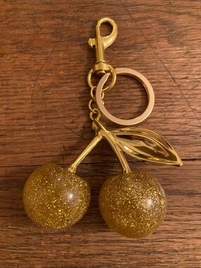 Cherry Gold Glitter Purse Charm/Keychain NWOT